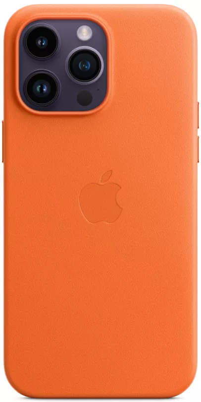 Чехол Apple iPhone 14 Pro Leather MagSafe, оранжевый